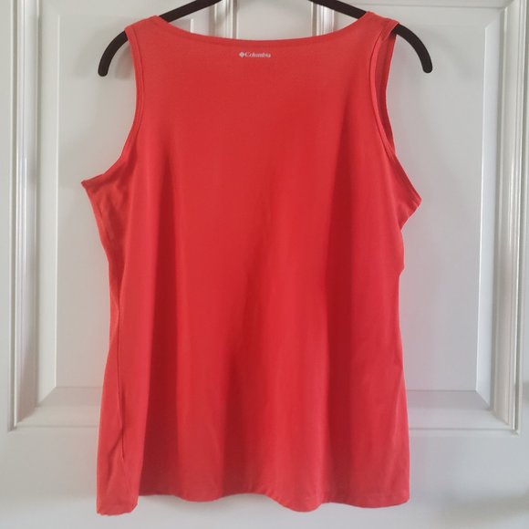 COLUMBIA V Neck Sleeveless Polyester Active Red Tank Top SZ L - Picture 3 of 17
